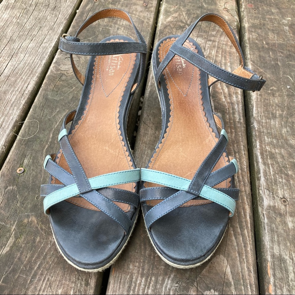 Clarks Artisan Open Toe Wedge Sandal